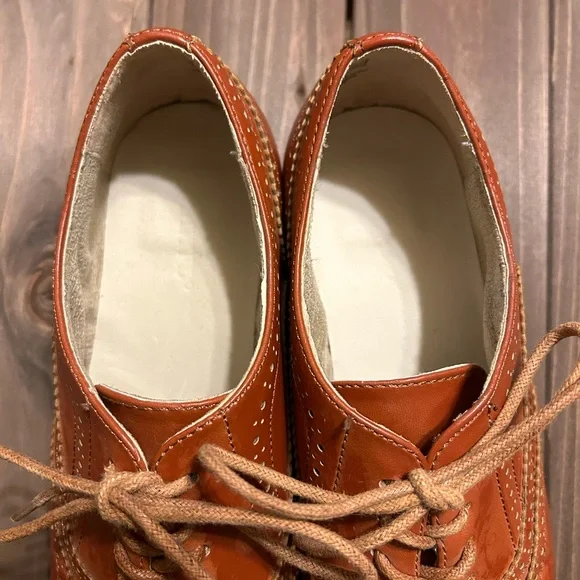 Wanted Babe Low Heel Oxford in Cognac - Picture 4 of 7